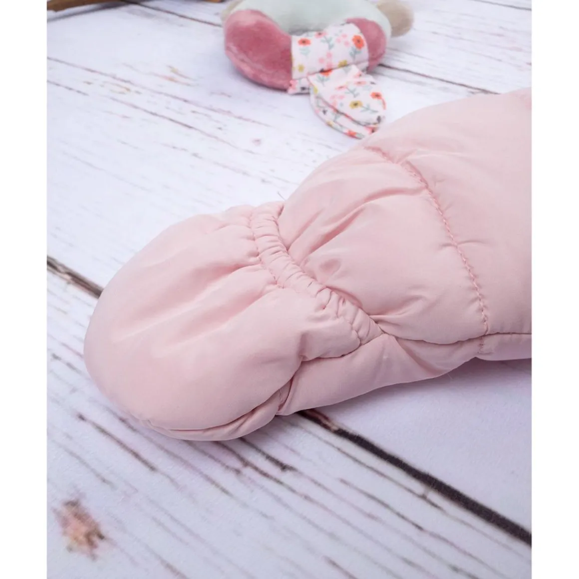 Mono de nieve para niña de nylon rosa