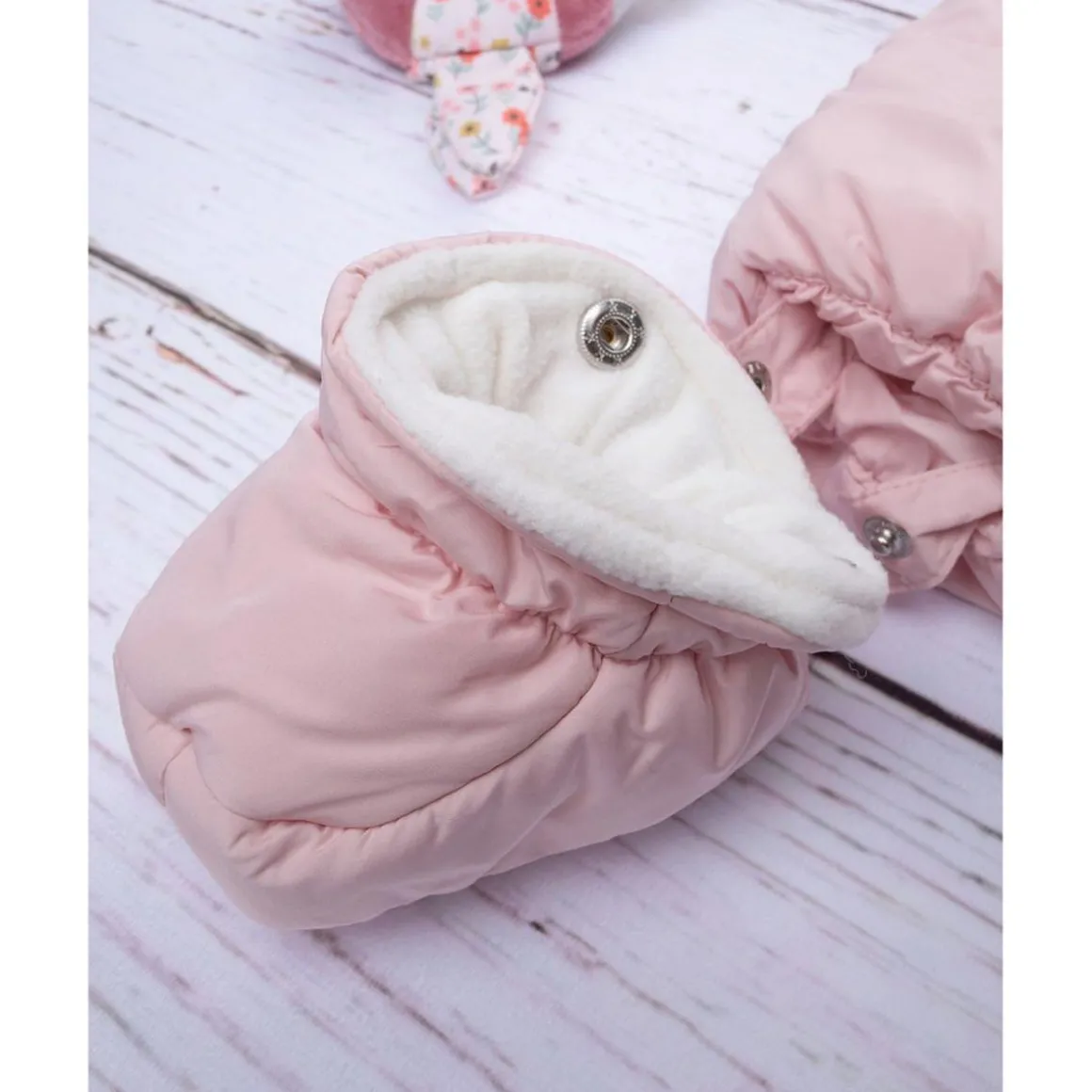 Mono de nieve para niña de nylon rosa
