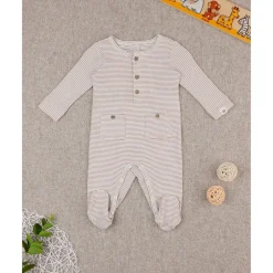 Mono para bebé de canalé beige