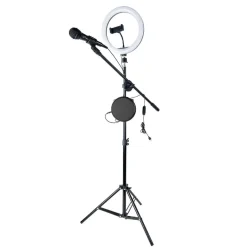 Music Star - Micrófono con amplificador y halo de luz