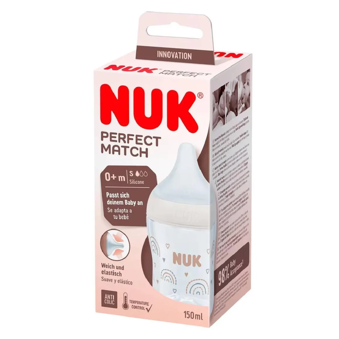 Nuk - Biberón Perfect Match 150 ml Arcoíris