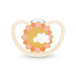 Nuk - Pack 2 chupetes Space silicona 18-36 meses León/Sol