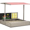 Outsunny - Arenero de madera con toldo y pizarra