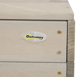 Outsunny - Arenero de madera con toldo y pizarra