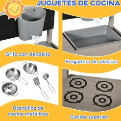Outsunny - Arenero de madera con toldo
