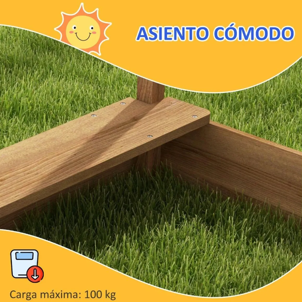 Outsunny - Arenero de madera Casita