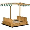 Outsunny - Arenero infantil de madera con toldo
