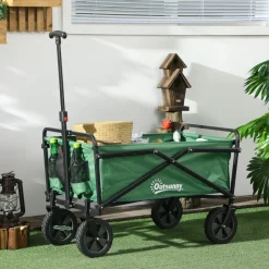 Outsunny - Carro plegable con mango ajustable Verde