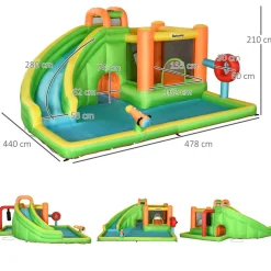 Outsunny - Castillo hinchable 7 en 1 grande