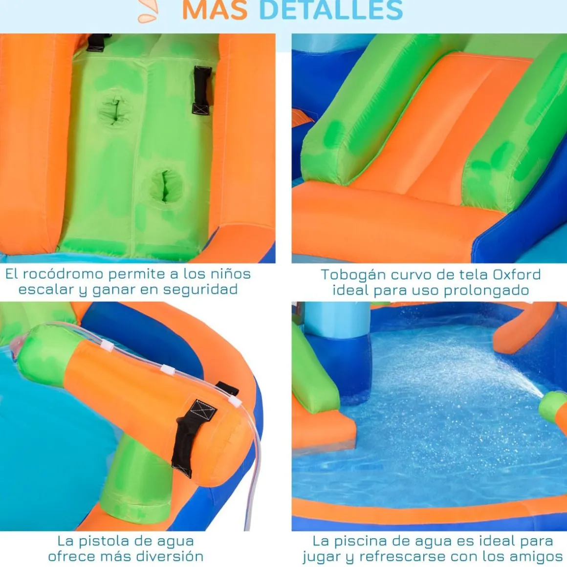 Outsunny - Castillo hinchable 5 en 1 unicornio