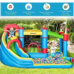 Outsunny - Castillo hinchable 6 en 1 con tobogán