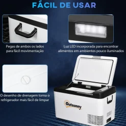 Outsunny - Nevera congelador portatil 25L Blanco