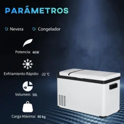 Outsunny - Nevera congelador 30L Blanco