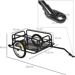 Outsunny - Remolque plegable para bicicleta