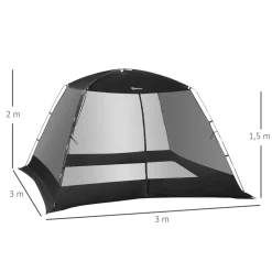 Outsunny - Tienda con mosquiteras 3x3x2 m Negro