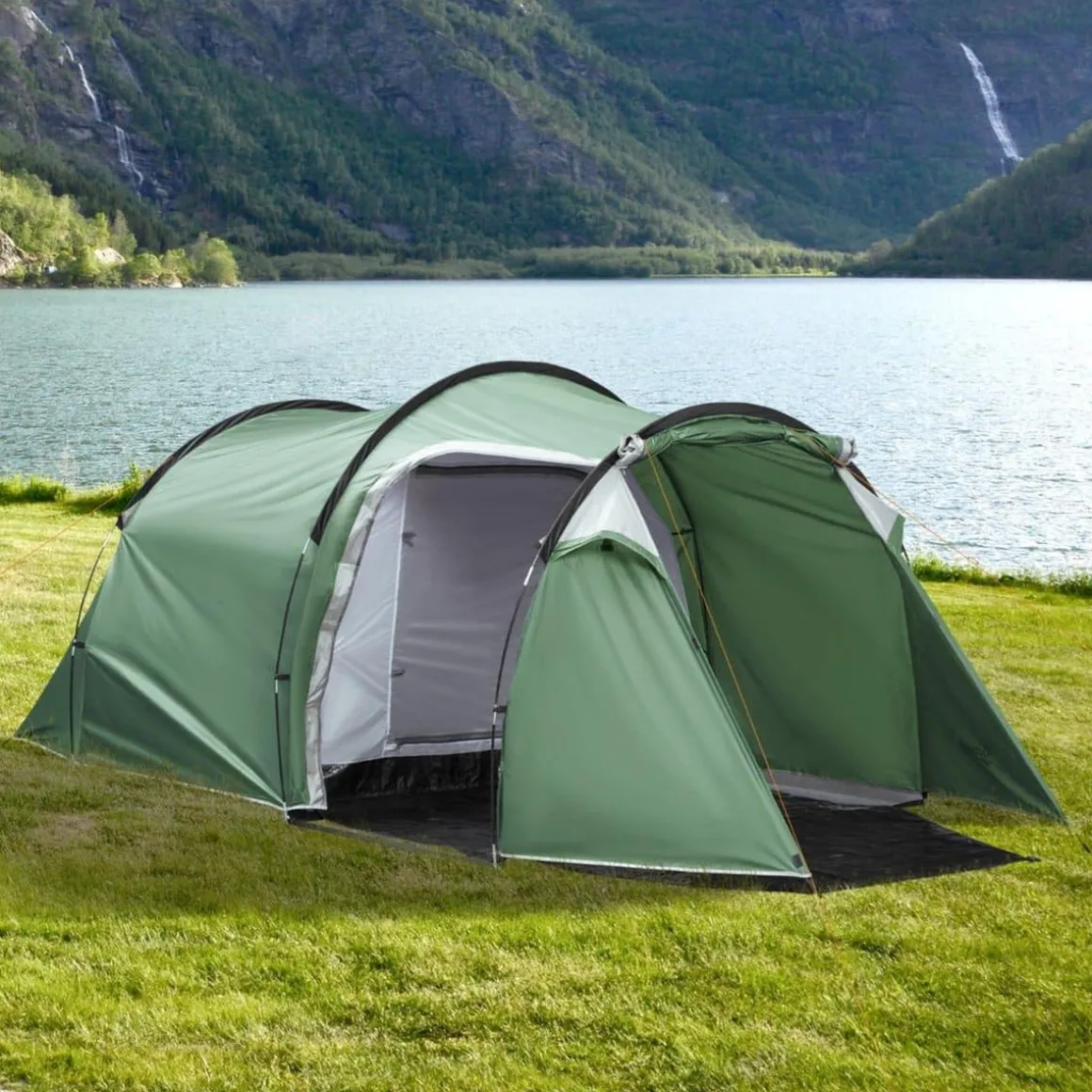 Outsunny - Tienda de campaña familiar 426x206x154 cm Verde