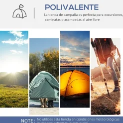 Outsunny - Tienda de camping con mosquiteras 350x350x230 cm Blanco y Azul