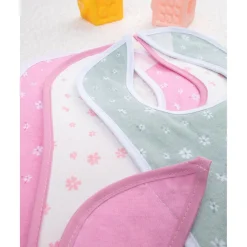 Pack 5 Baberos Florales para Niña en Tonos Vivos