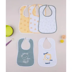 Pack 5 Baberos Impermeables Multicolor Animales