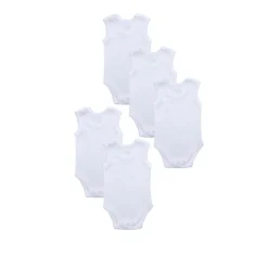 Pack 5 bodies blancos sin mangas