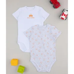 Pack 2 body bimbo manga corta blanco/gris