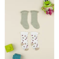 Pack 2 calcetines niña – algodón suave con volante