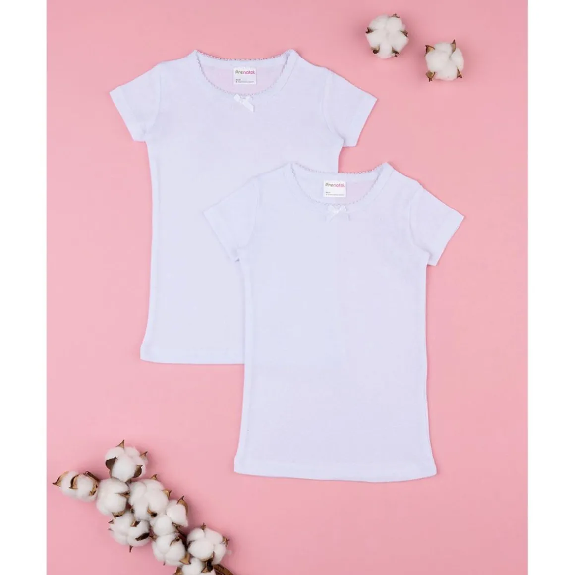 Pack 2 camiseta niño manga corta con borde croqueta