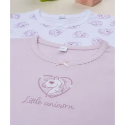 Pack 2 camisetas interiores de unicornios para niña