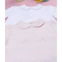 Pack 2 conjuntos de bebé en terciopelo con estampado de conejitos