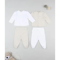 Pack 2 conjuntos de recién nacida blanco/beige
