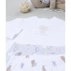 Pack 2 conjuntos oso recién nacido blanco/gris