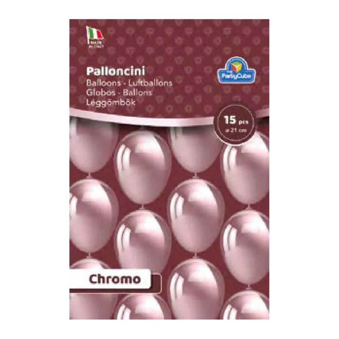 Pack 15 globos burdeos cromado