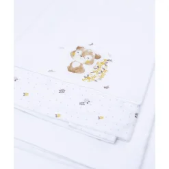 Pack 3 piezas cuna/capazo – estampado otoñal con perrito
