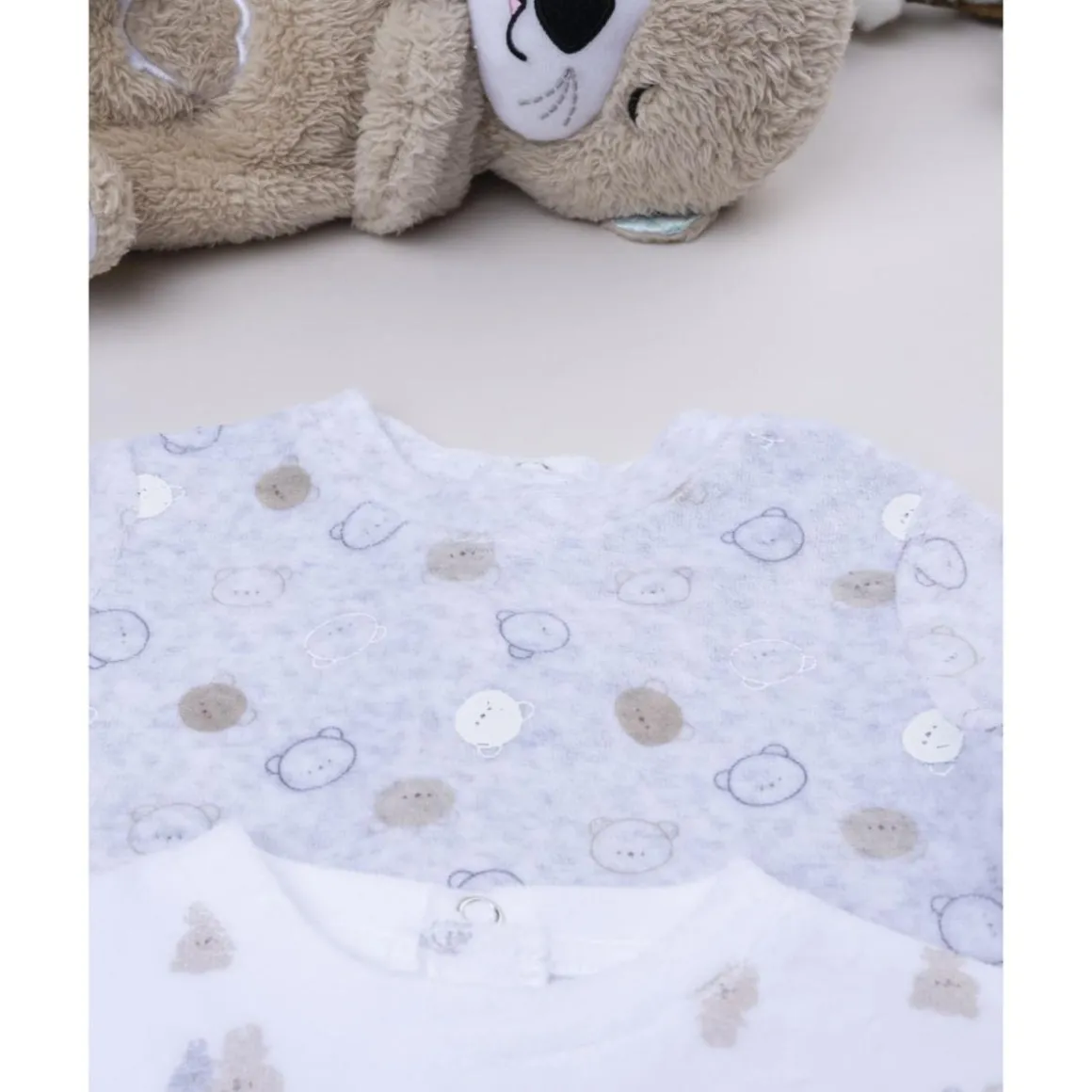 Pack 3 pijamas corredino para bebé con estampado de ositos