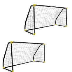 Pack 2 porterías plegables negras – 180 × 91 × 120