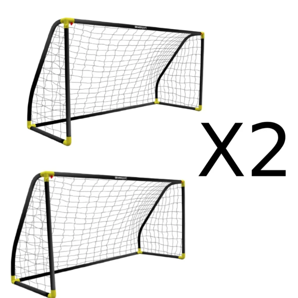Pack 2 porterías plegables negras – 180 × 91 × 120