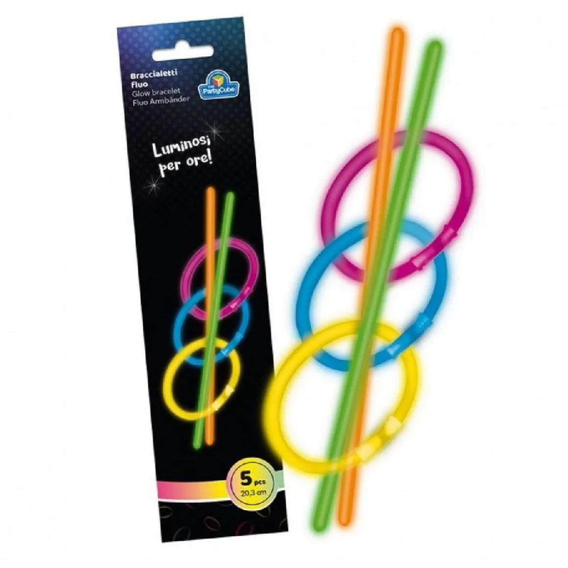 Pack 5 pulseras luminosas (varios colores)