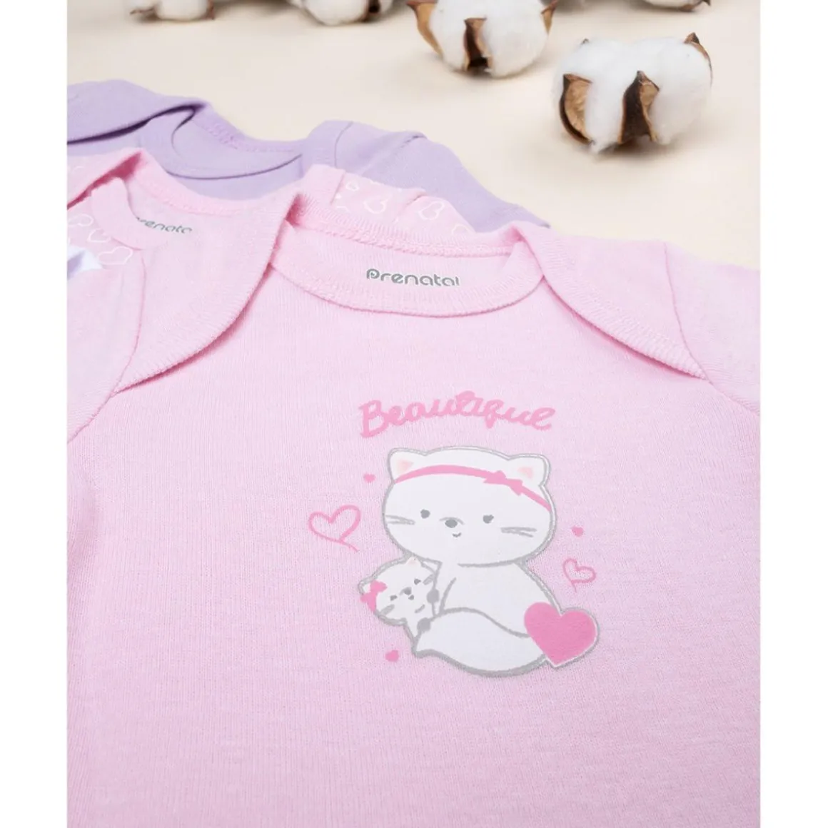 Pack5 body manga corta canalé bebé niña