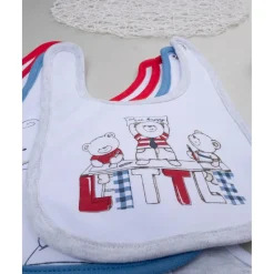 Pack de 7 baberos interlock con estampado de ositos