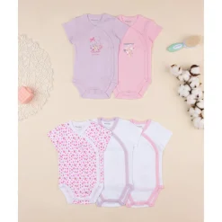 Pack de 5 bodies cruzados para niña
