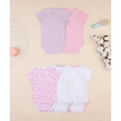 Pack de 5 bodies cruzados para niña