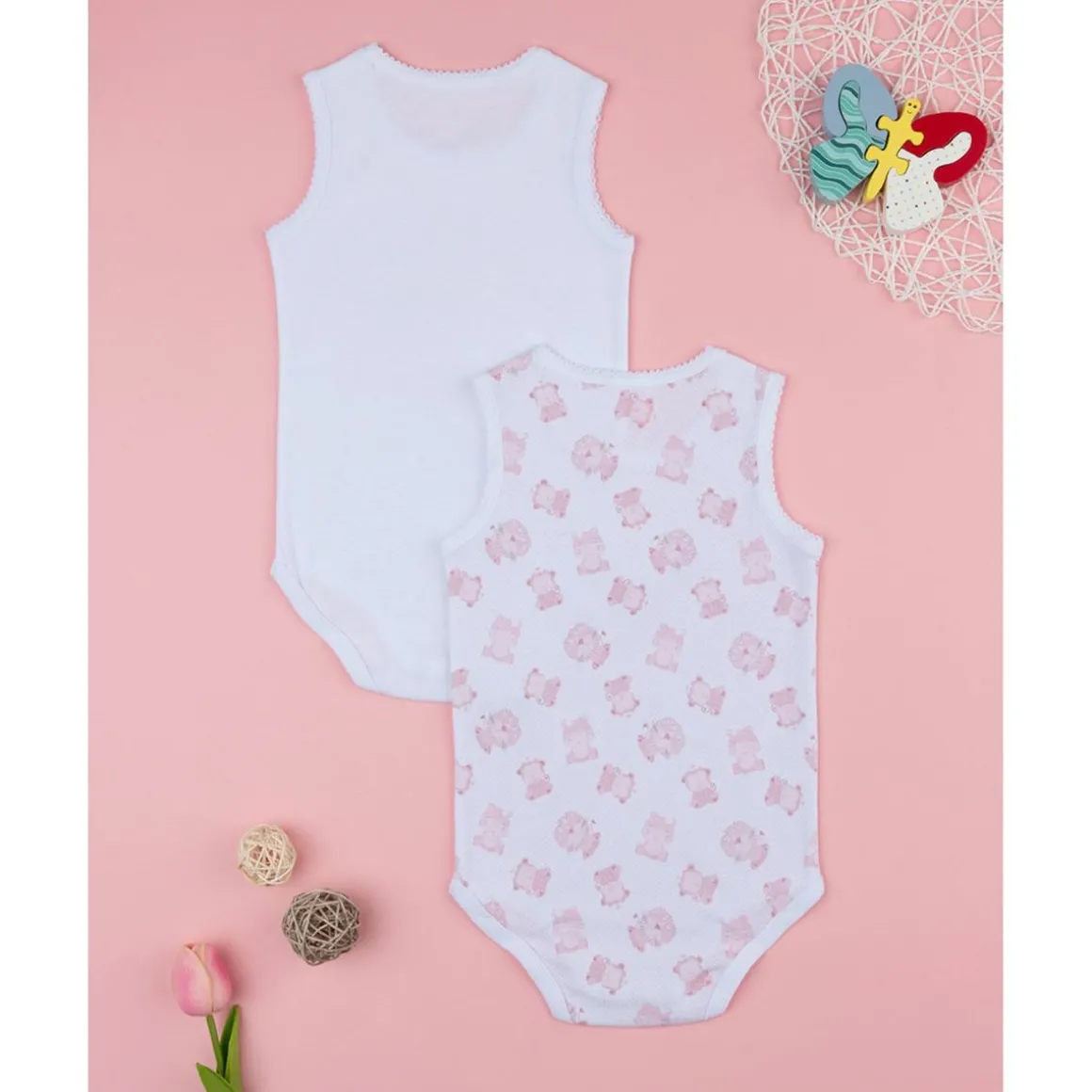 Pack de 2 Bodies de Canalé para Niña "Hippo"