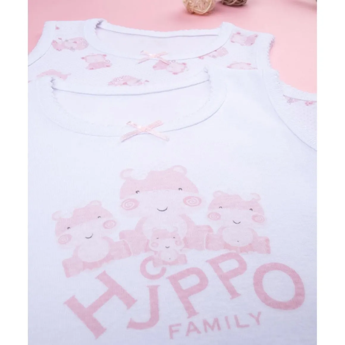 Pack de 2 Bodies de Canalé para Niña "Hippo"