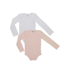 Pack de 2 bodies de manga larga blanco y rosa