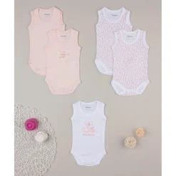 Pack de 5 bodies niña sin mangas