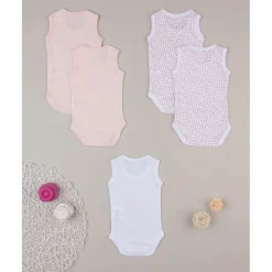 Pack de 5 bodies niña sin mangas