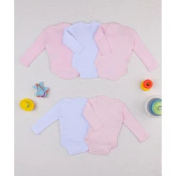 Pack de 5 bodies rosas, blancos y con estrellitas