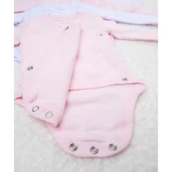 Pack de 5 bodies rosas, blancos y con estrellitas