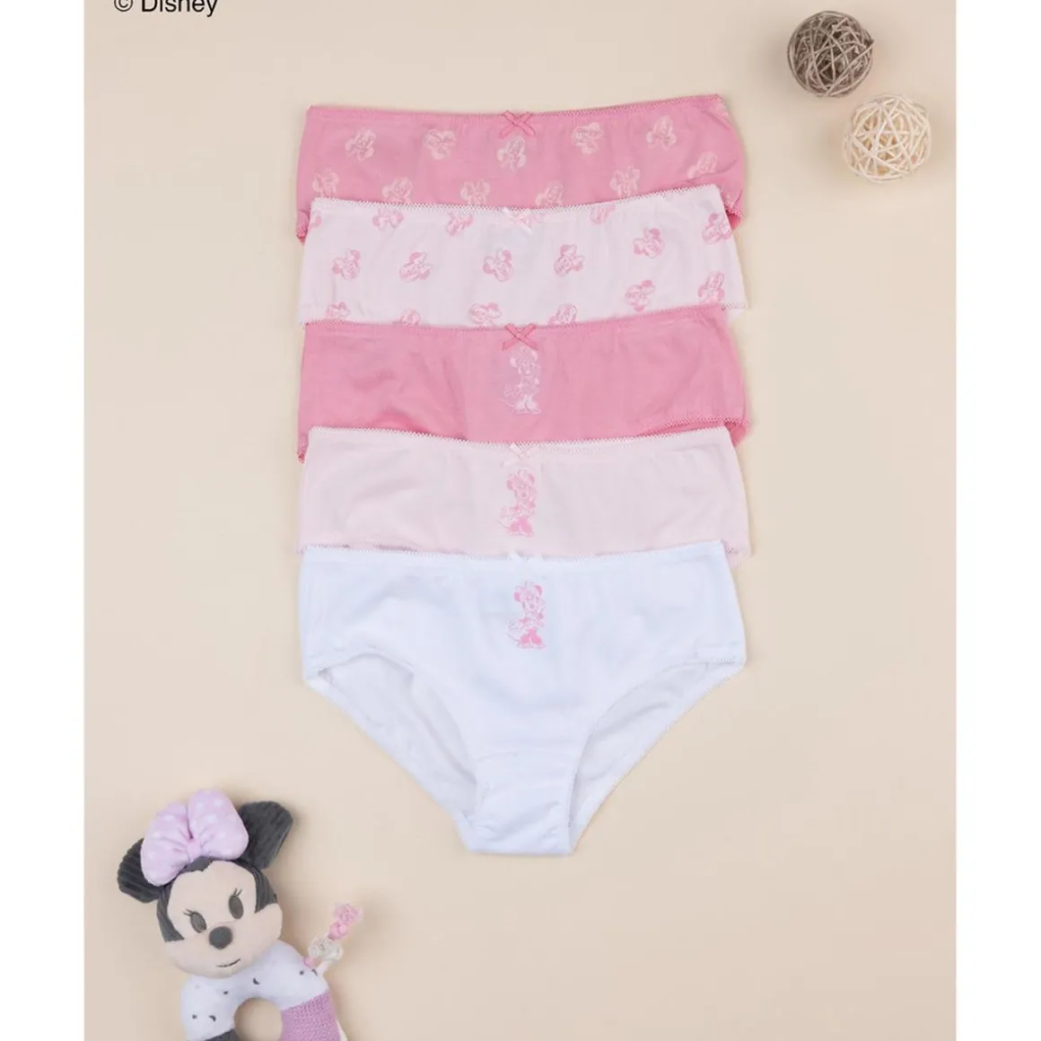 Pack de 5 braguitas niña rosa
