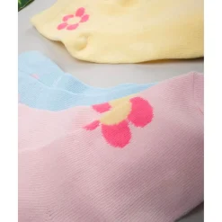 Pack de 5 calcetines cortos con flores para niña